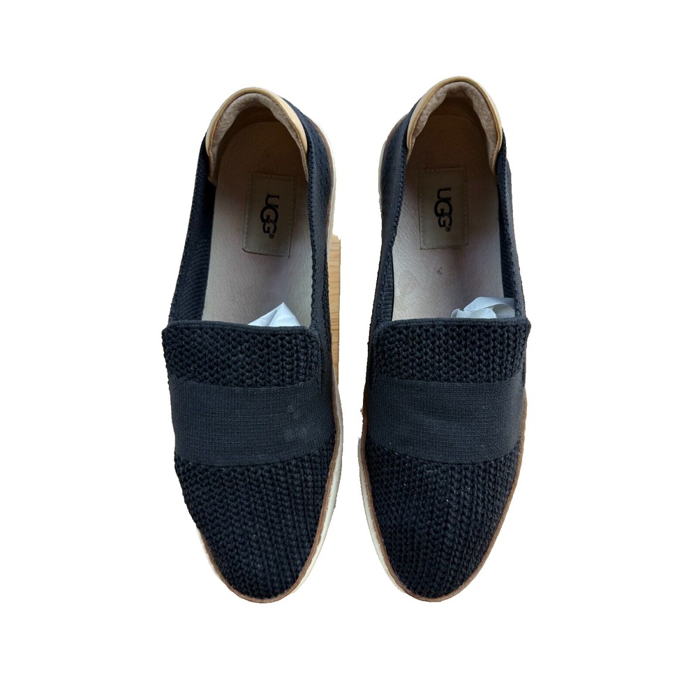 UGG Sammy Black HyperWeave Knit Slip On Loafers Sneakers 1019756 Womens 8.5